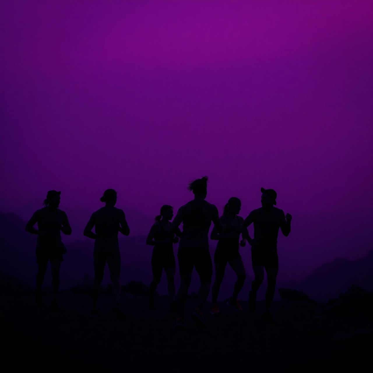 L-Evate retreat members training together under purple light
